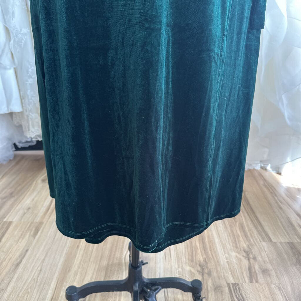 Lulus Green Velvet Tie Strap Wrap Midi Dress Extra Large