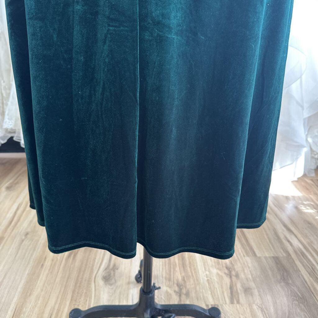 Lulus Green Velvet Tie Strap Wrap Midi Dress Extra Large