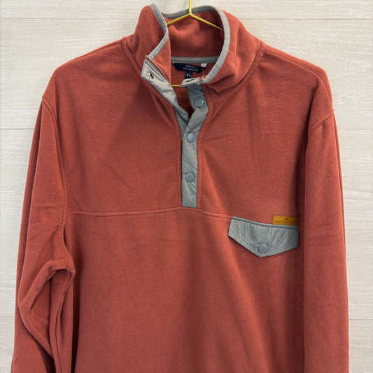 Simply Southern Orange/ Grey Fleece Long Sleeve Pullover Extra Large