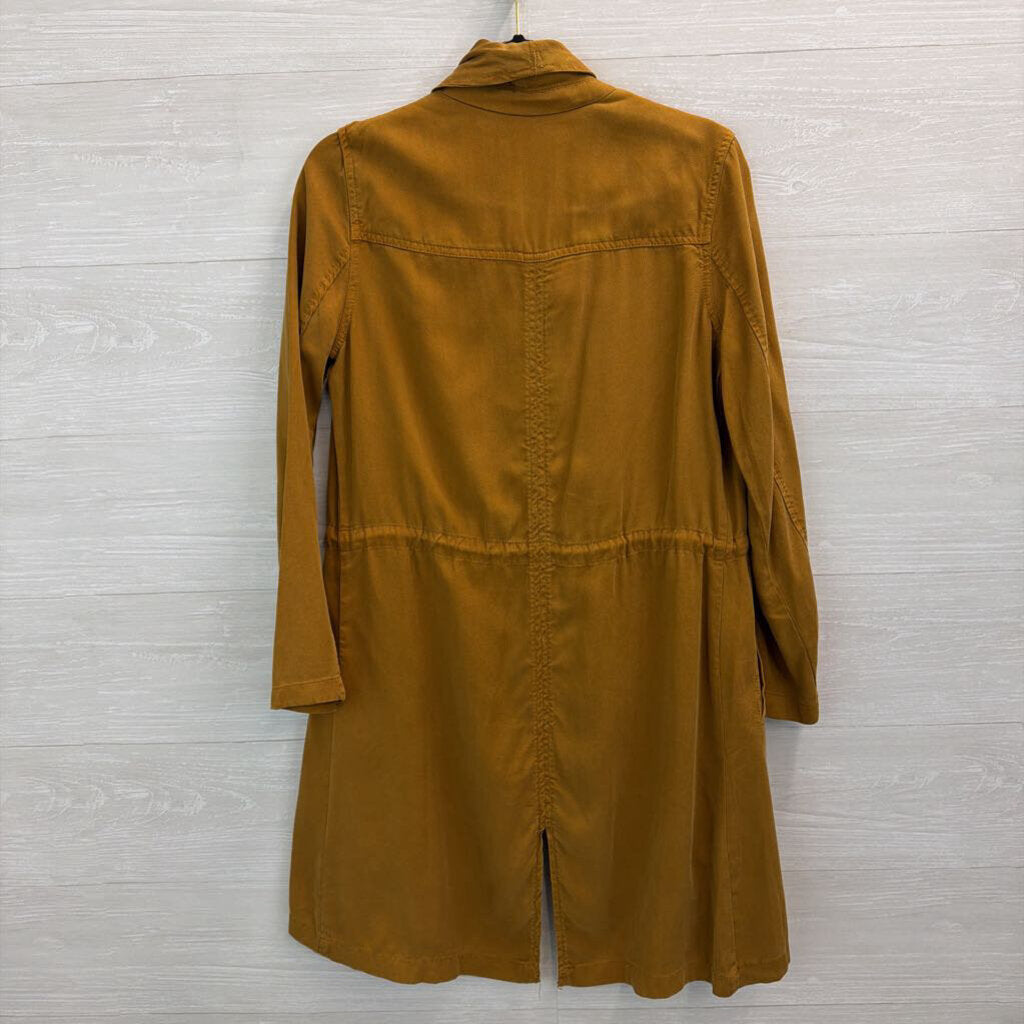 Max Jeans Brown Open Waterfall Front Jacket Top Small