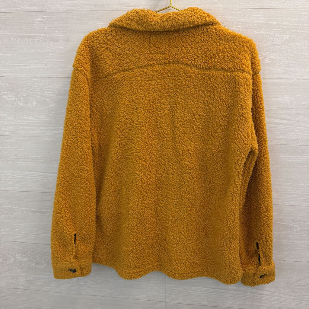 New York Laundry Golden Yellow Fuzzy Sherpa Shacket Medium