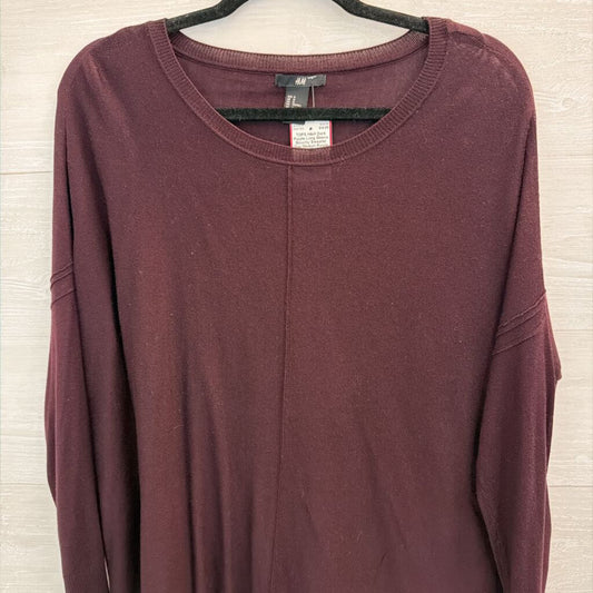 Dark Purple Long Sleeve Slouchy Sweater Top Medium