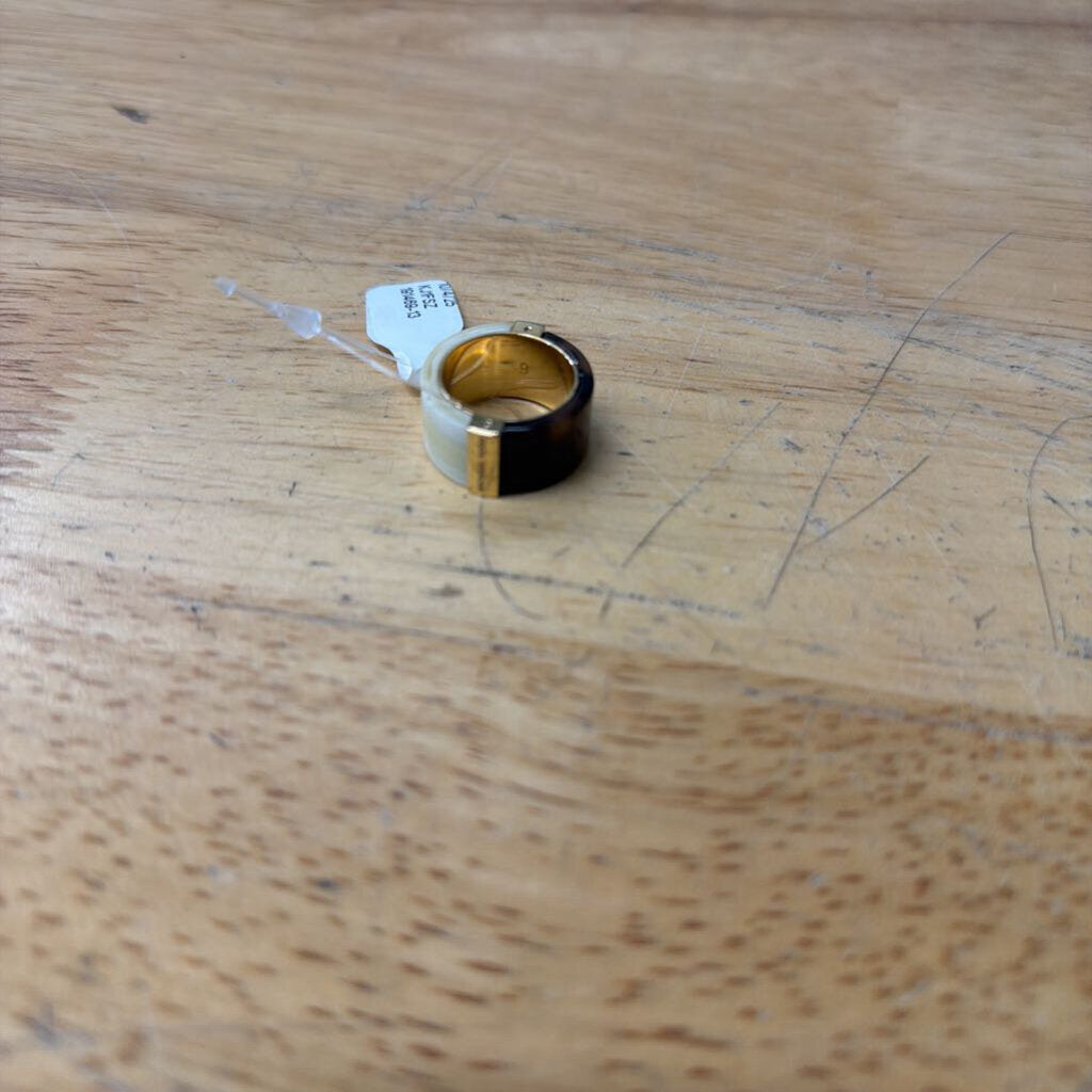 Michael Kors Brown/ White Thick Band Ring