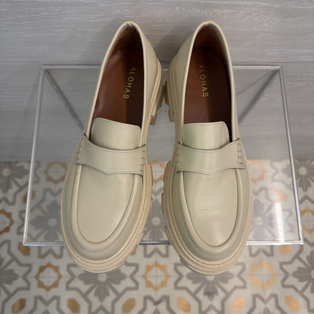 Alohas Ivory Trailblazer Chunky Platform Loafers 40