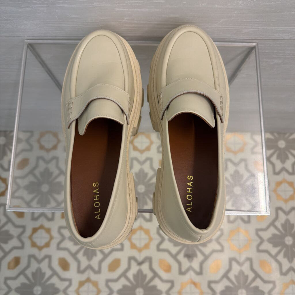 Alohas Ivory Trailblazer Chunky Platform Loafers 40