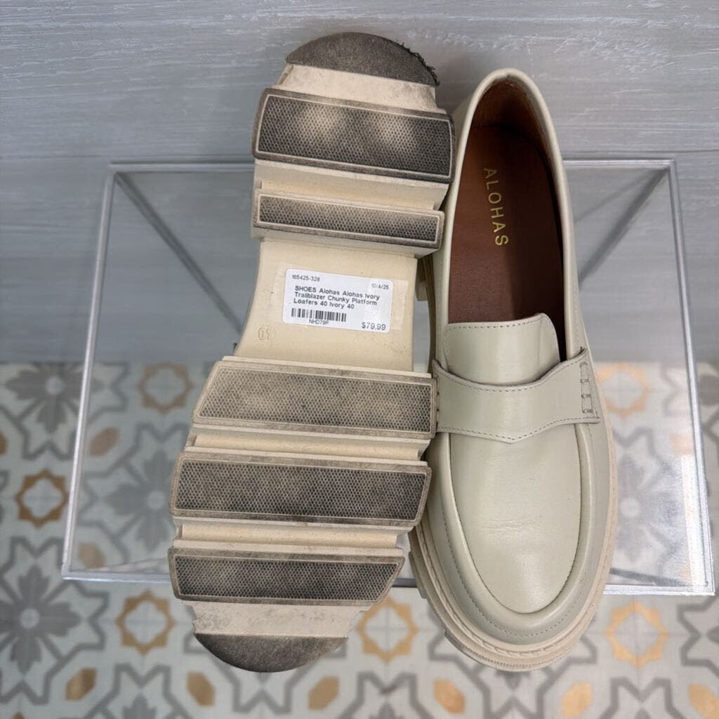 Alohas Ivory Trailblazer Chunky Platform Loafers 40