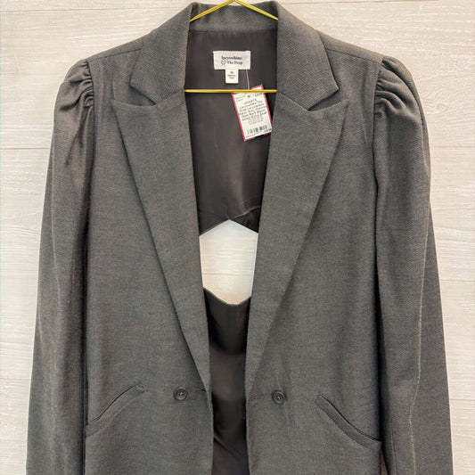 Lucyswhims Black/ Grey Chevron Open Back Blazer Jacket Extra Small