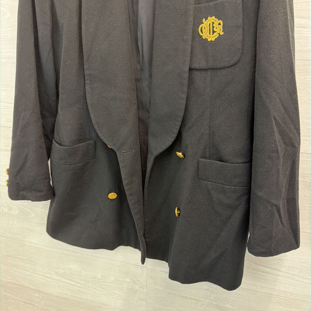 Christian Dior Black/ Gold Double Breasted Blazer Jacket 6