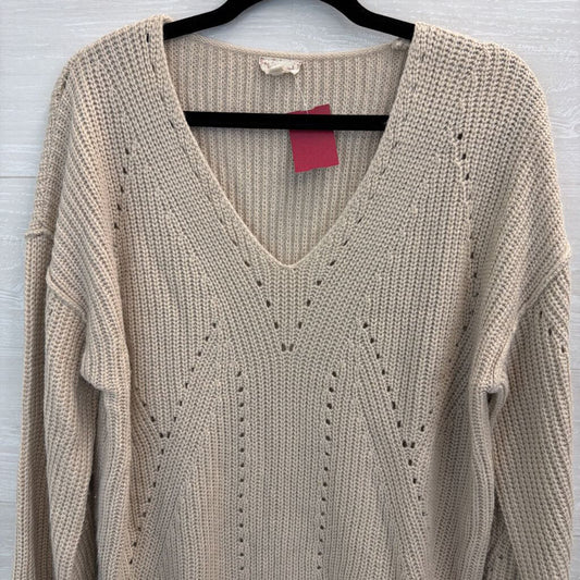Hem and Thread Grey Knit Long Sleeve Sweater Top Large