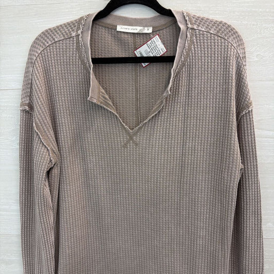 Altar'd State Purple Grey Waffle Knit Long Sleeve Top Medium