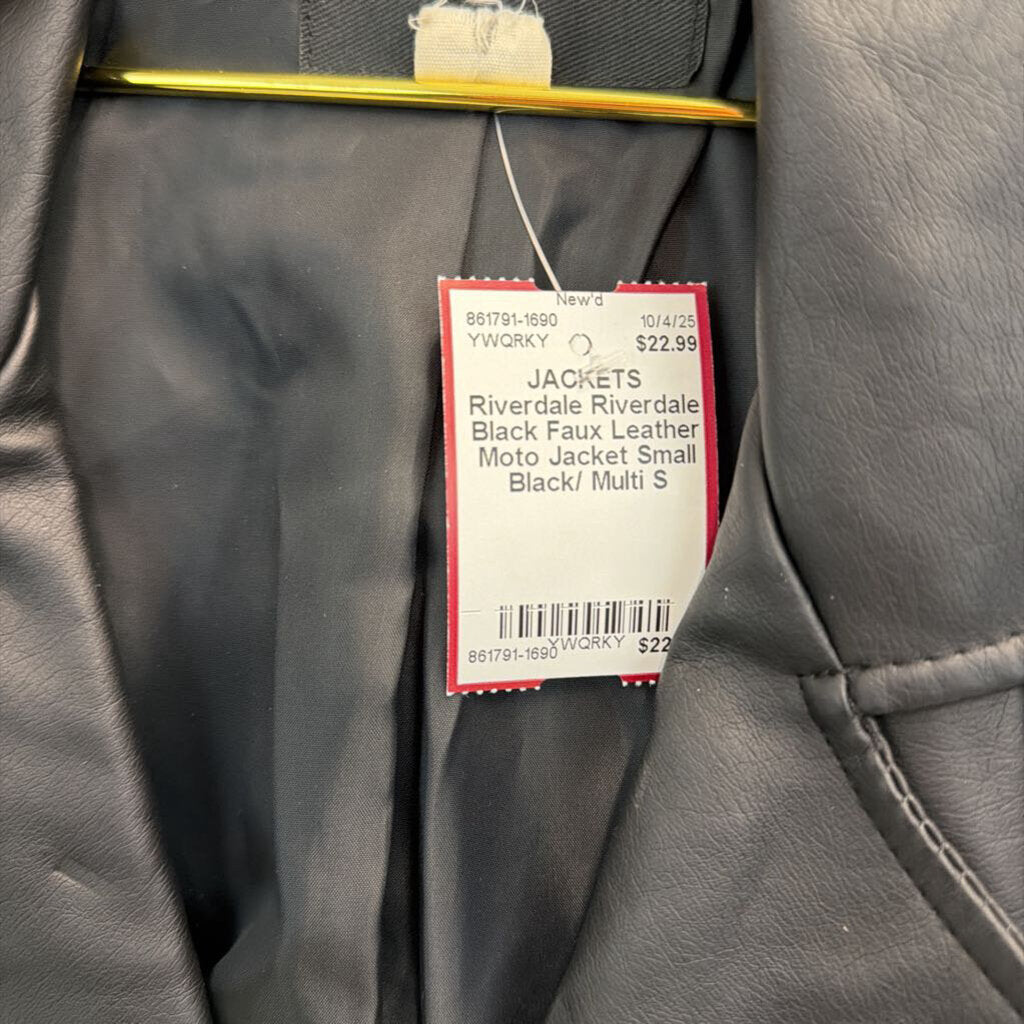 Riverdale Black Faux Leather Moto Jacket Small