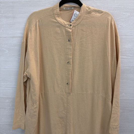 Black Crane Beige Long Sleeve Wide Leg Jumpsuit Large