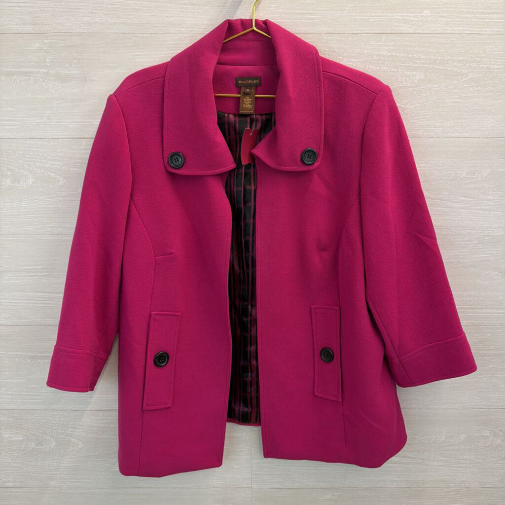 Multiples Pink Open Front Jacket 0X