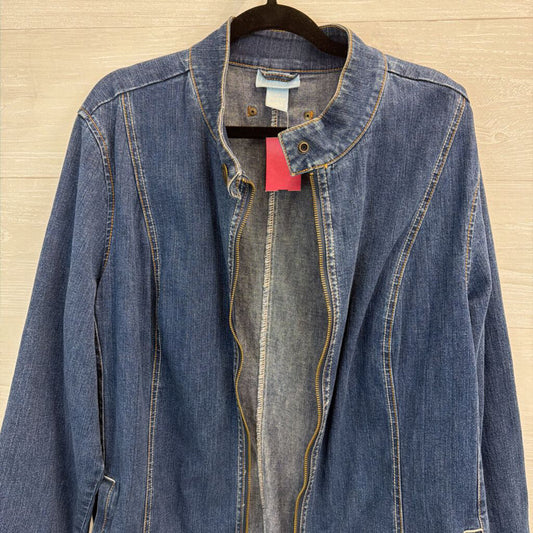 Liz and Me Blue Denim Moto Jacket 2X