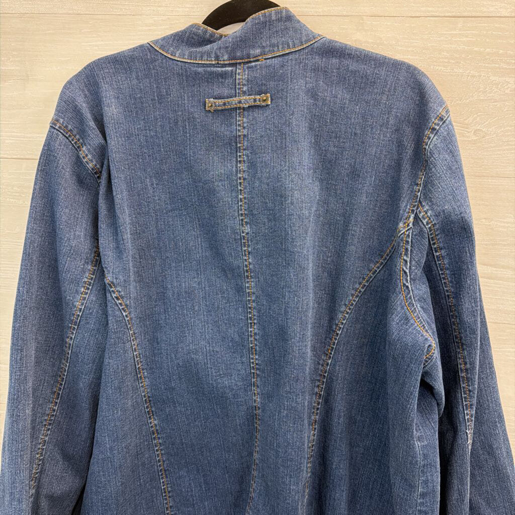 Liz and Me Blue Denim Moto Jacket 2X