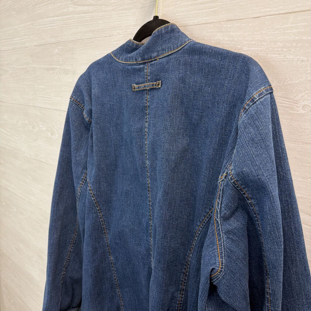 Liz and Me Blue Denim Moto Jacket 2X