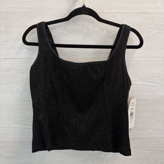 MSK Black Shimmer Corset Style Tank Top Extra Large