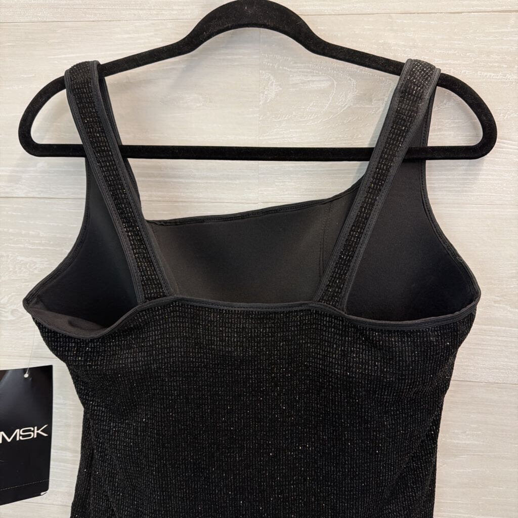 MSK Black Shimmer Corset Style Tank Top Extra Large