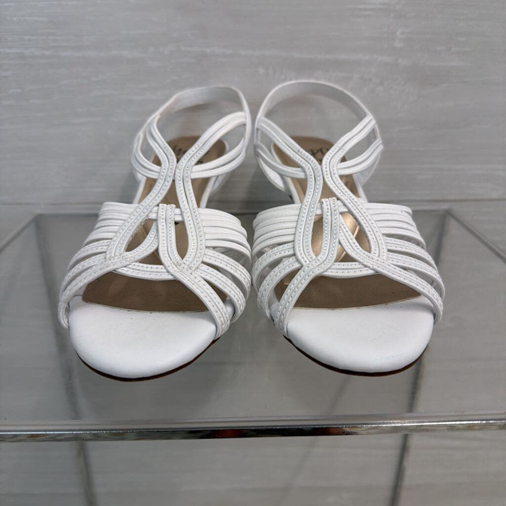 Impo White Strappy Sandal Heels 8