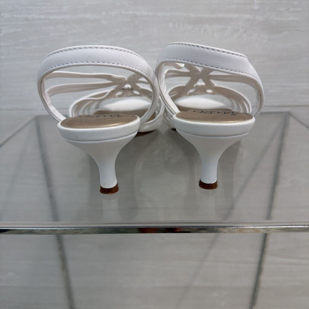 Impo White Strappy Sandal Heels 8
