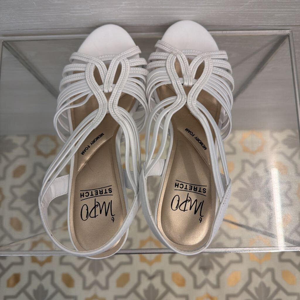Impo White Strappy Sandal Heels 8