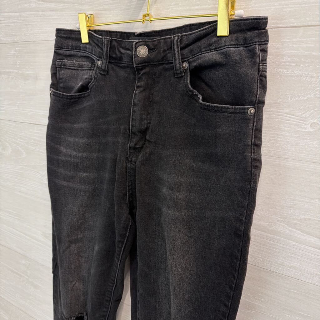 Risen Black Distressed Skinny Leg Jeans 31