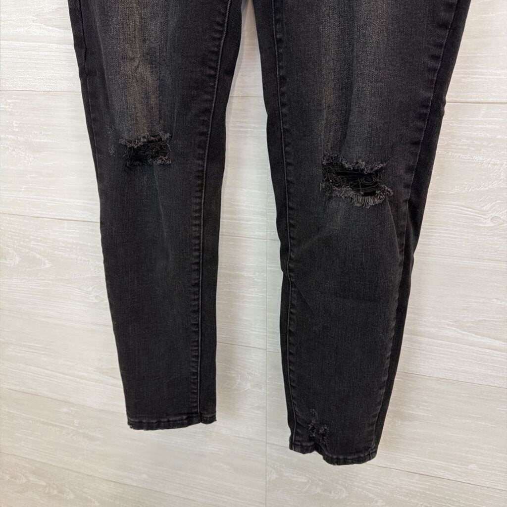 Risen Black Distressed Skinny Leg Jeans 31