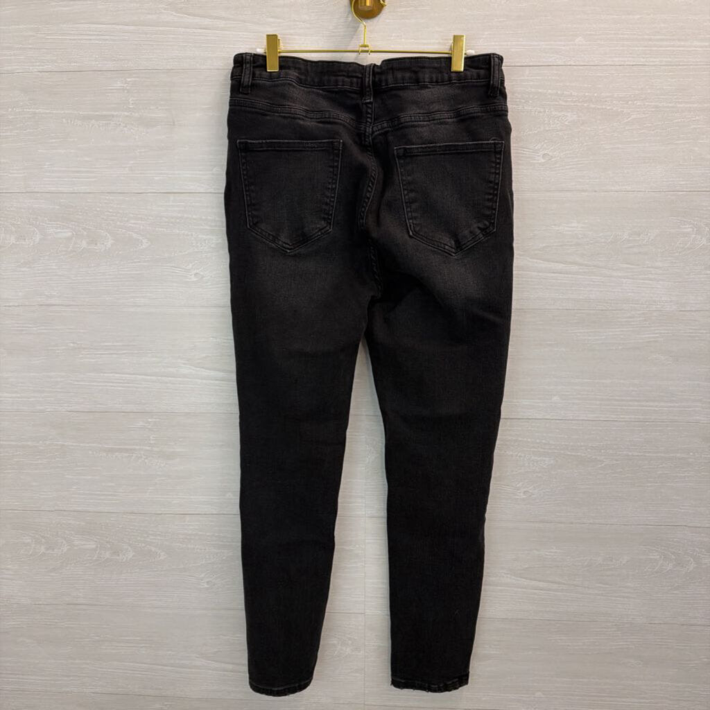 Risen Black Distressed Skinny Leg Jeans 31