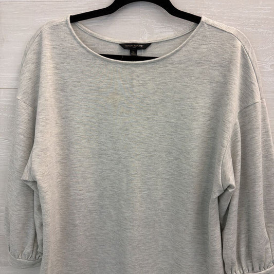 Banana Republic Grey Long Puff Sleeve Top Medium