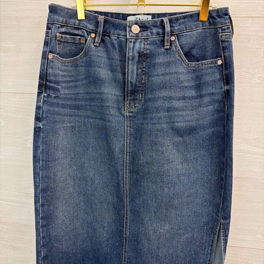 Edited Dark Wash Denim Maxi Skirt 6