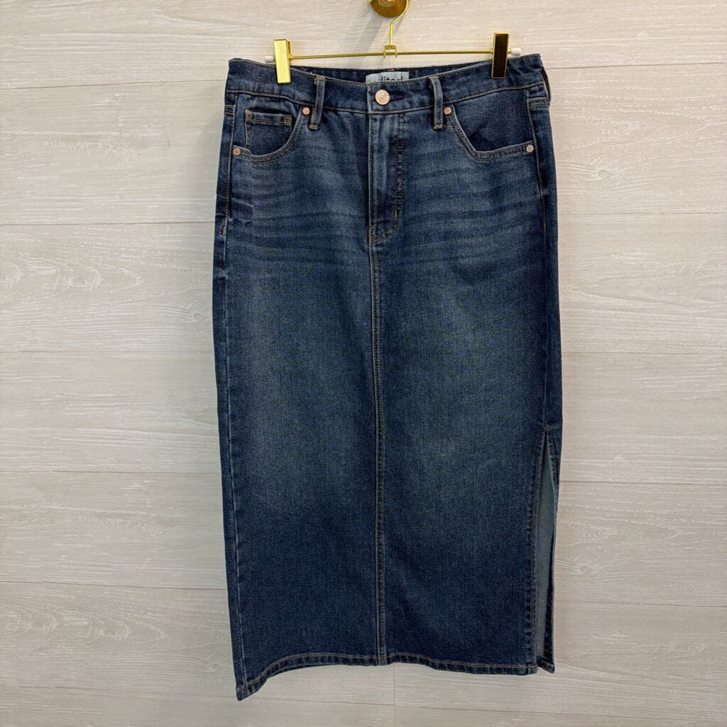 Edited Dark Wash Denim Maxi Skirt 6