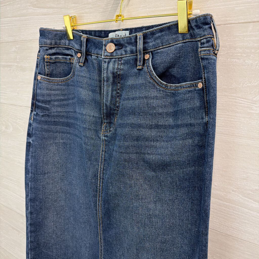 Edited Dark Wash Denim Maxi Skirt 6