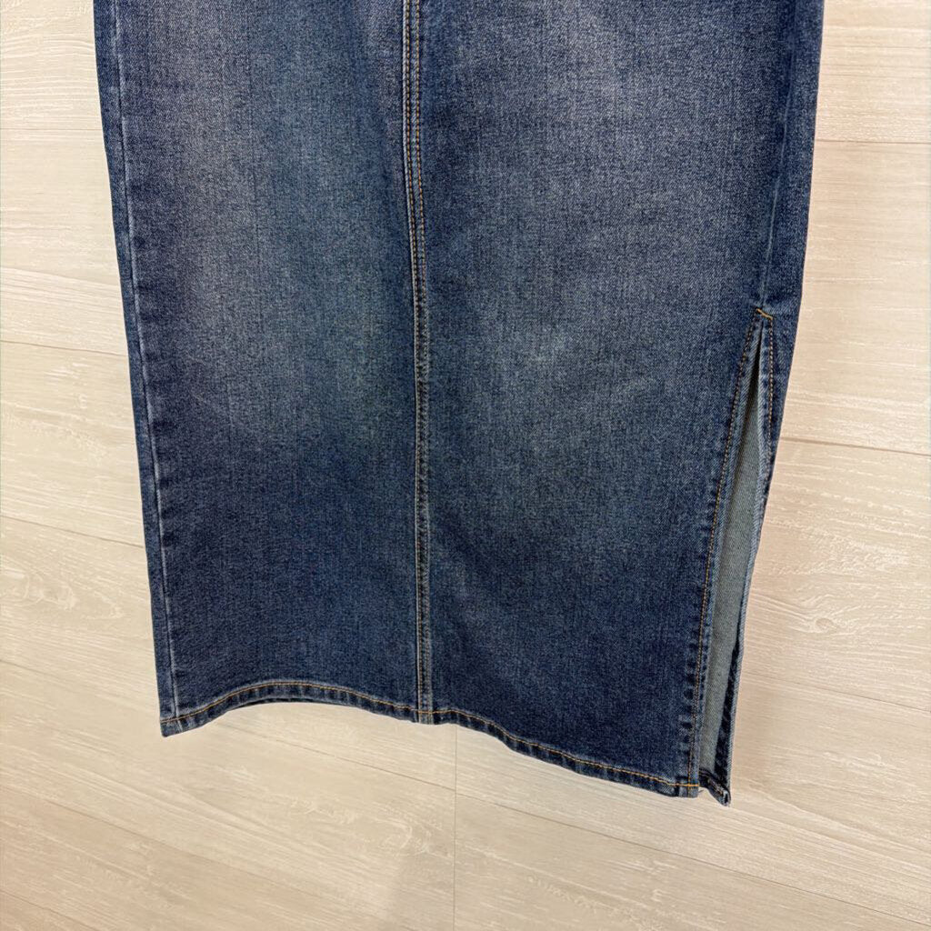 Edited Dark Wash Denim Maxi Skirt 6