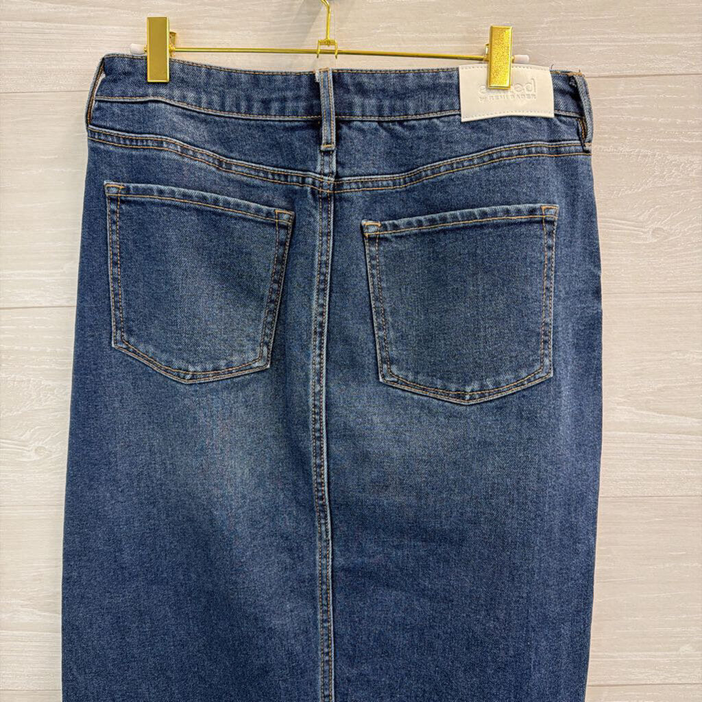 Edited Dark Wash Denim Maxi Skirt 6