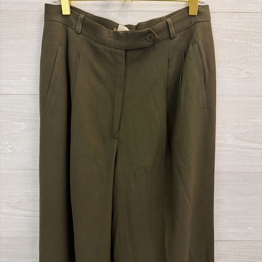Georgiou Green Wide Leg Trouser Pants 8