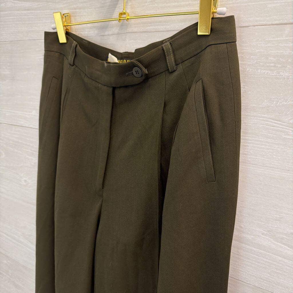 Georgiou Green Wide Leg Trouser Pants 8