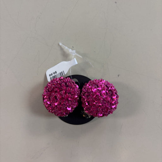 Vintage Pink Sequin Clip On Statement Earrings