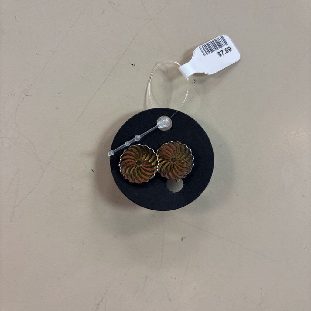 Vintage Dainty Gold Swirl Clip On Earrings