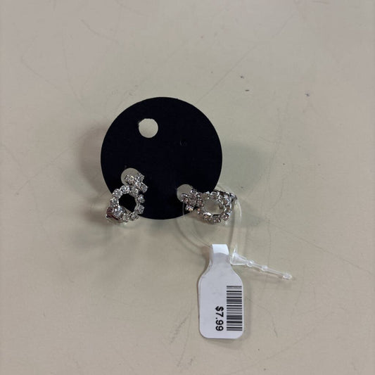 Vintage Dainty Silver/ Rhinestone Clip On Earrings