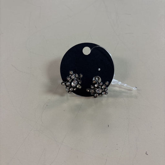 Vintage Silver/ Rhinestone Starburst Screw Back Earrings