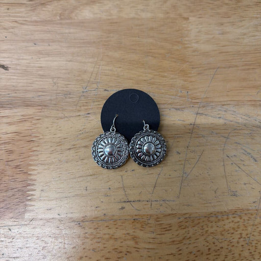 Silver Circle Drop Earrings