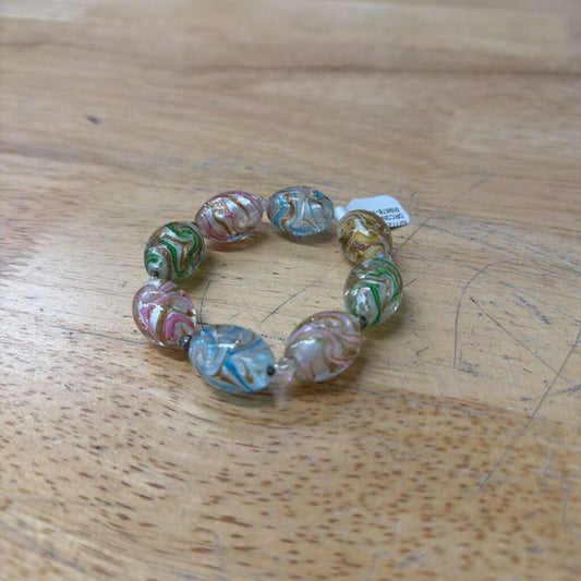 Clear/ Multi Large Beaded Stretchy Bracelet