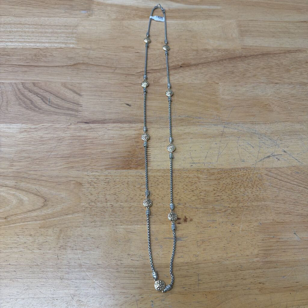 Silver/ Gold Circle Detail Long Necklace