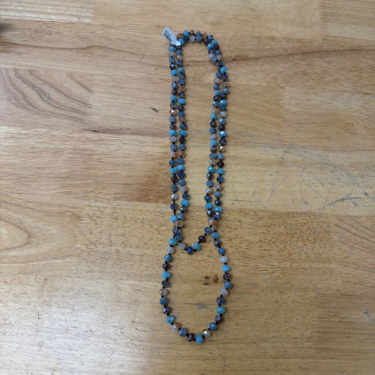 Blue/ Mulit Crystal Beaded Long Necklace