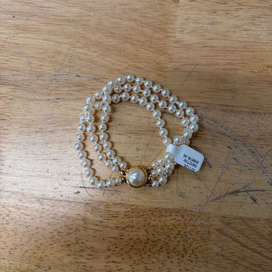 Gold/ Pearl Multi Strand Bracelet