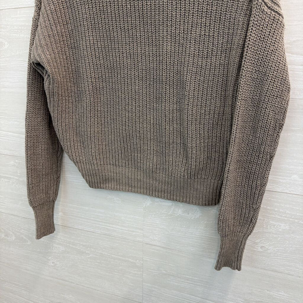 Urban Outfitters Grey Knit Cropped Long Sleeve Sweater Top Extra Small