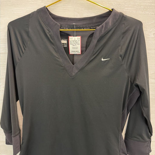 Nike Black V Neck Long Sleeve Athletic Top Large
