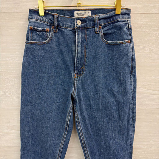 Abercrombie and Fitch Dark Wash The 90s Slim Straight Ultra High Rise Jeans 27