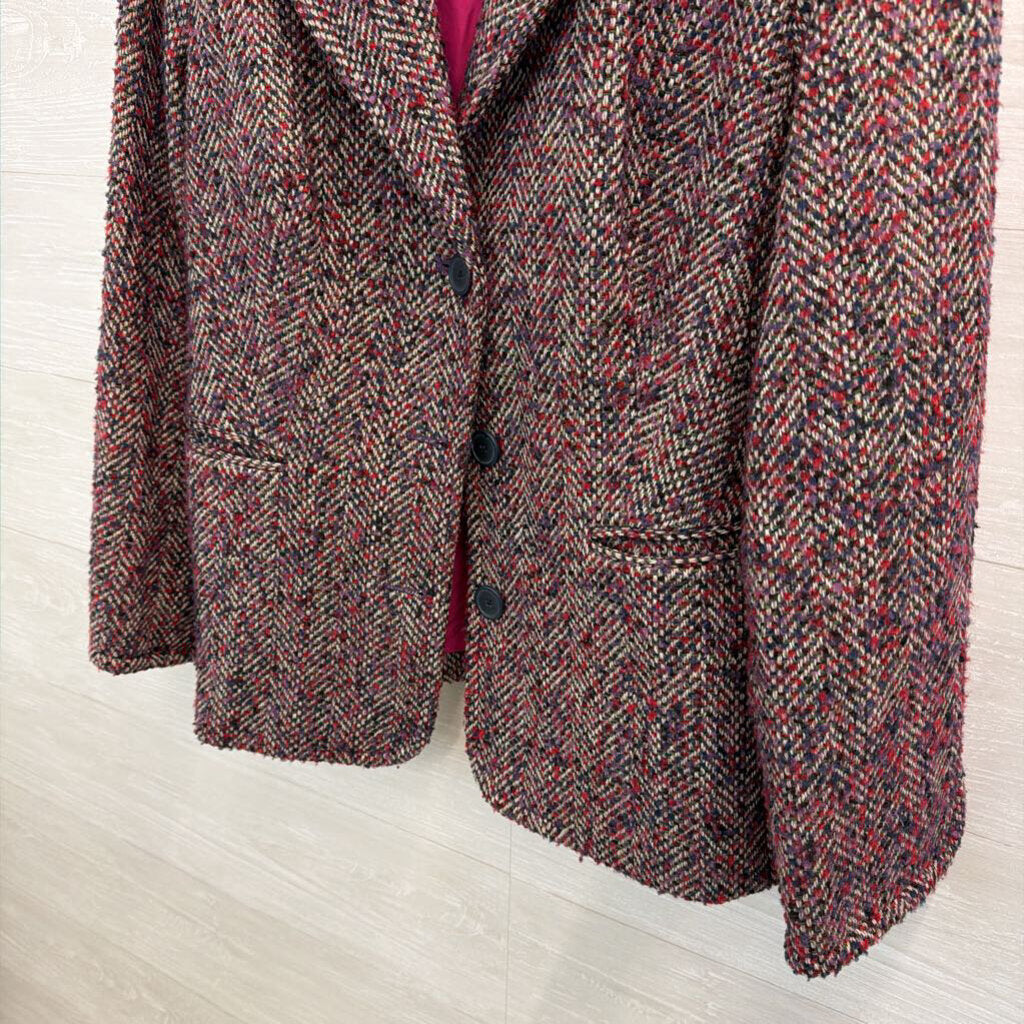 Coldwater Creek Red/ Multi Tweed Blazer Jacket 18
