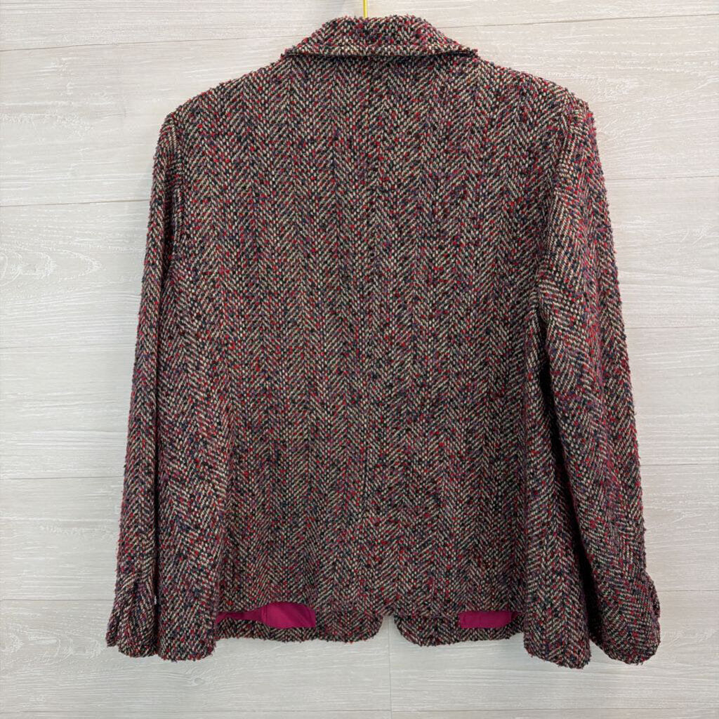 Coldwater Creek Red/ Multi Tweed Blazer Jacket 18